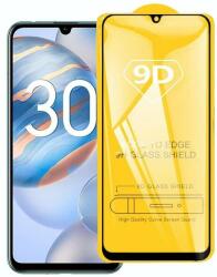  Temp-glass6312738028 Honor 30i 9D-teljes (teljes felület ragasztó) teljes lefedettséget biztosító karcálló, ütésálló kijelzővédő üvegfólia kerettel, tempered glass, törlőkendővel (Temp-glass6312738028