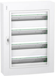 Schneider Electric PrismaSeT XS LVSXR424 falon kívüli elosztó - 96 modul - 4 sor, átlátszó ajtóval IP40, PE+N sínnel - Méretek : 750x550x148mm - max 125A (LVSXR424)