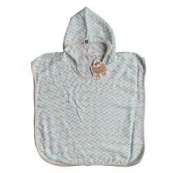 Xkko bambusz muszlin poncho - Chevron Mint (BMBPN0602)