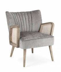 Bizzotto Fotoliu lemn maro textil gri Virna 64x71x79 cm (0748256)
