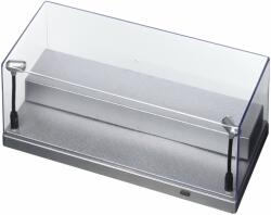 TRIPLE 9 Vitrina din plexiglass cu postament gri, stand suplimentar si 2 stalpi cu led scala 1/24, 1/43, 1/641/43 (22509)