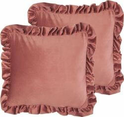 Beliani Lumarko 2 perne decorative din catifea cu volane 42 x 42 cm roz KALANCHOE! (300104 Bel)