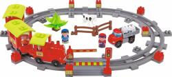 Ecoiffier Joc de construit Tren cu sine, Steam Train Abrick Ecoiffier, cu 2 masinute si 4 figurine, 3067 (7600003067)
