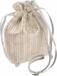 4U Cavaldi O geantă mică, din paie, cu o curea lungă, perfectă pentru vara Cavaldi Nu se aplică (BAG-LB-02 SILVER Rov)