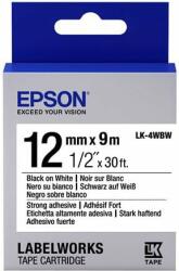 Epson LK4WBW Strong ADH. Negru pe bandă 12mm Alb (C53S654016) (C53S654016)