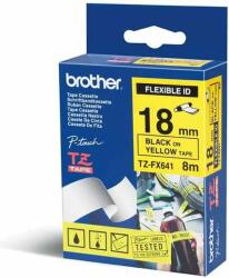 Brother Banda compatibila Brother TZ-FX641 / TZe-FX641, 18mm x 8m, flexi, text negru / fundal galben (BROTAS42552)