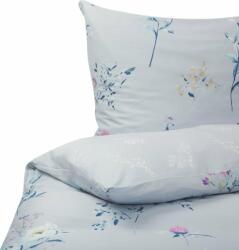 Shumee Un set de lenjerie de pat din bumbac cu flori 240 x 220 cm albastru EVERGREEN (299899)