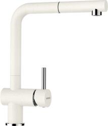 SCHOCK Baterie bucatarie Schock Epos Cristalite Alpina cu cap extractibil, aspect granit, cartus ceramic, alb