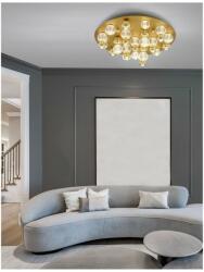  Plafoniera design BRILLE, LED dimabil 86W, 3200K, lampa moderna aluminiu finisaj gold si sticla