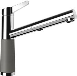 SCHOCK Baterie bucatarie granit cu dus extractibil Schock SC-510 Cristadur Silverstone, cartus ceramic