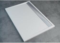 SanSwiss Cadita dus SanSwiss ILA WIA901205004, asimetrica 90x120cm, scurgere liniara, marmura sintetica, alb