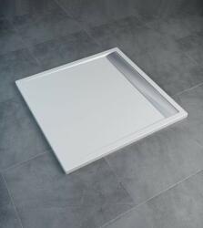 SanSwiss Cadita dus SanSwiss ILA WIQ 80x80cm, marmura sintetica alba, scurgere lineara crom