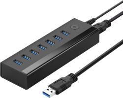 UGREEN multifunkciós HUB 7in1 USB-A - 7xUSB-A 5Gb/s fekete (US219)