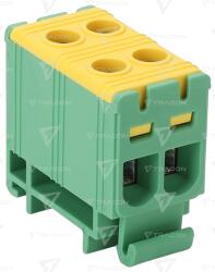 Tracon Főáramköri leágazó kapocs, sínre szerelhető, zöld-sárga 1.5-16mm2, max. 1000VAC, 1500VDC, max. 85A (FLEAL-16/2ZS)