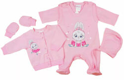  5 részes baba szett nyuszis mintával (50) rózsaszín - babyshopkaposvar