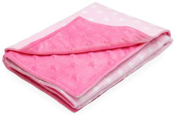 Scamp Minky kétoldalú takaró 75*100 cm - Pink Rosa Stars - babyshopkaposvar