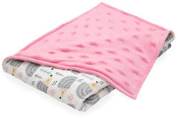 Scamp Minky kétoldalú takaró 75*100 cm - Pink Hedgehog Grey - babyshopkaposvar