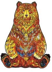  Prémium Fa puzzle kirakó játék - A3 ülő medve mandala formapuzzle 200db-os (8877-C)