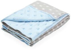 Scamp Minky kétoldalú takaró 75*100 cm - Blue Grey Stars