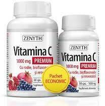 Zenyth Pharmaceuticals Vitamina C Prem Rodie&Biof&Res ZENYTH PHARMACEUTICALS 90CPS LA PRET DE 60CPS