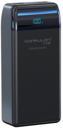 KONFULON Acumulator extern 30000mAh negru Konfulon P30Q-BLK, 2 iesiri USB + 1 iesire Type C, functie PD (P30Q-BLK)