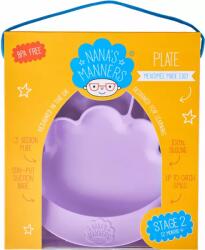 Nana's Manners Farfurie din silicon cu ventuza, pentru toddleri, etapa 2 - mov lila (NAN88050)
