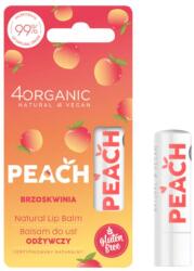 4Organic Balsam de buze nutritiv natural Piersic - 4Organic Natural Lip Balm Peach 5 g