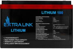 ExtraLink Baterie LiFePO4 pentru UPS, Extralink, 100Ah, 12.8V, BMS, IP65, ABS, M8, Multifunctionala, Negru (EX.30455)