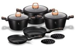 Berlinger Haus Set oale si tigai marmorate, 10 piese, black rose collection, berlinger haus, bh 1645