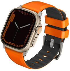 Uniq Linus Apple Watch 45mm / 44mm / 42mm / Ultra 49mm szilikon szíj - narancssárga