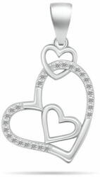 Brilio Silver Romantikusezüst szív medál cirkónium kövekkel PT12W - mall