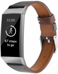  BStrap Leather Italy (Large) szíj Fitbit Charge 3 / 4, black