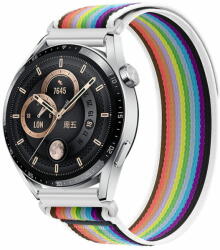 BStrap Velcro Nylon szíj Huawei Watch GT2 42mm, white rainbow