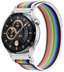 BStrap Velcro Nylon szíj Samsung Galaxy Watch 3 41mm, white rainbow