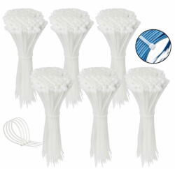 sarcia. eu Poliamid rögzítő szalagok, fehér kábelkötegelők 300x4, 8 mm 600 darab