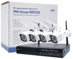 PNI Kit supraveghere video pni pni-wf550 house wifi550 nvr 8 canale 1080p si 4 camere wireless de exterior 720p, p2p, ip66, iesiri video: 1 x vga, 1 x hdmi, rezolutie redare: 4 x 960p, compresie video: h 