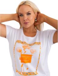  RELEVANCE Női blúz bordázott szegéllyel KIFA fehér-narancs plus size plus size RV-BZ-8738.80_399440 Univerzális