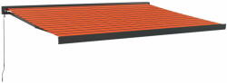 Vidaxl narancs-barna szövet és alumínium behúzható napellenző 4, 5x3 m 3154569