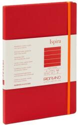 Fedrigoni Тетрадка Ispira, A5, широки редове, шита, твърда корица, 96 листа, червена (19714802)