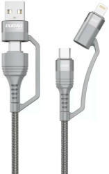 Dudao USB cable Dudao L20xs 4in1 USB-C / Lightning / USB-A 2.4A, 1m (gray) (L20xs) - scom