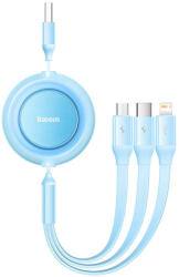Baseus Bright Mirror 2, 3 az 1-ben Mikro USB / Lightning / USB-C kábel, 3.5 A, 1.1 m (égszínkék) (CAMJ010017) - scom