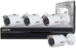 Acvil Sistem supraveghere IP exterior Acvil ACV-M4EXT30-2M-IP, 4 camere, 2 MP, IR 30 m, 2.8 mm + HDD 1 TB (ACV-M4EXT30-2M-IP)