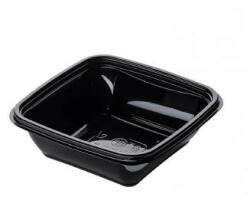  KIÁRUSÍTÁS Dishy szögletes tál PET fekete 125x125x38mm 250ml (tető: 22200100)