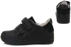 DD Step Virágos Iskolai lány fekete bőr cipő 31