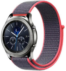 iUni Curea ceas Smartwatch Samsung Galaxy Watch 4, Watch 4 Classic, Gear S2, iUni 20 mm Soft Nylon Sport, Purple-Electric Pink (510441)