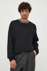 Giorgio Armani gyapjú pulóver könnyű, férfi, sötétkék - sötétkék M - answear - 98 990 Ft