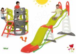 Smoby Set tobogan Toboggan Super Megagliss 2in1 Smoby și cățărătoare Multiactivity Tower (SM820200-5)