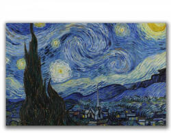 Wallxpert Pictura decorativa Wallxpert 978VNC1174, Noapte instelata de Vincent Van Gogh, 45x70 cm, Albastru (978VNC1174)