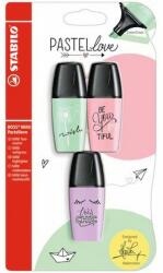 STABILO Textmarkere Stabilo Boss Mini Pastel Love, verde, roz, bleu, 3 bucati/blister (SW070357)