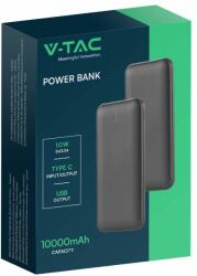 V-TAC Szürke 10000mAh powerbank, 30cm Type-C kábellel - SKU 23037 (23037)